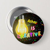 Personalisierte Schwarzkreative Affirmation Button (Vorne & Hinten)