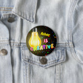 Personalisierte Schwarzkreative Affirmation Button (Beispiel)