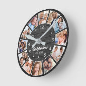 Personalisierte Schwarzwaldfamilie Runde Wanduhr (Winkel)