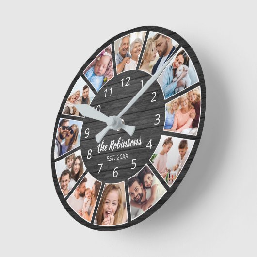 Personalisierte Schwarzwaldfamilie Runde Wanduhr (Winkel)