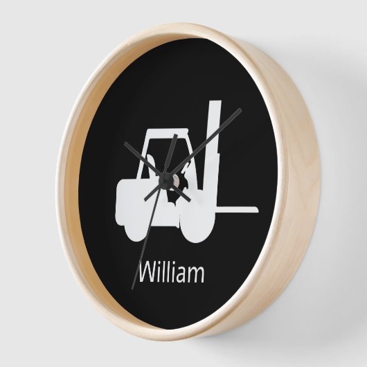 Personalisierte Schwarzweiß-Gabelstapleruhr Uhr (Winkel)