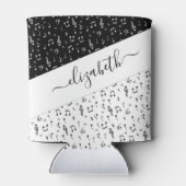 Personalisierte Schwarzweiß-Musik Dosenkühler (Rückseite)