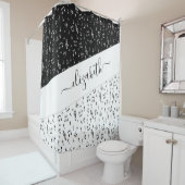 Personalisierte Schwarzweiß-Musik Duschvorhang (Beispiel)