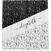 Personalisierte Schwarzweiß-Musik Duschvorhang (Vorderseite)