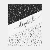 Personalisierte Schwarzweiß-Musik Fleecedecke (Vorderseite)