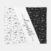 Personalisierte Schwarzweiß-Musik Fleecedecke (Vorderseite (Horizontal))