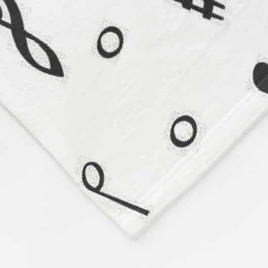 Personalisierte Schwarzweiß-Musik Fleecedecke (Ecke)