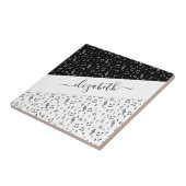 Personalisierte Schwarzweiß-Musik Fliese (Seite)