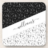 Personalisierte Schwarzweiß-Musik Getränkeuntersetzer (Vorderseite)