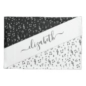 Personalisierte Schwarzweiß-Musik Kissenbezug (Rückseite)