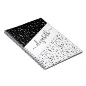 Personalisierte Schwarzweiß-Musik Notizblock (Rechte Seite)