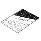 Personalisierte Schwarzweiß-Musik Notizblock (Linke Seite)