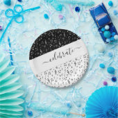 Personalisierte Schwarzweiß-Musik Pappteller (Party)