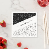 Personalisierte Schwarzweiß-Musik Serviette (Beispiel)