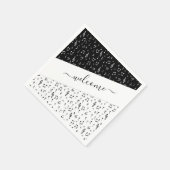 Personalisierte Schwarzweiß-Musik Serviette (Ecke)