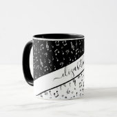Personalisierte Schwarzweiß-Musik Tasse (Vorderseite Links)