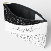 Personalisierte Schwarzweiß-Musik Zubehörtasche (Offen)