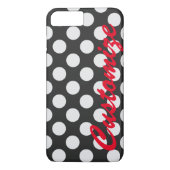 Personalisierte Schwarzweiss-Polka-Punkte Case-Mate iPhone Hülle (Rückseite)