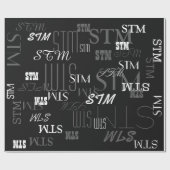 personalisierte Schwarzweißinitialen oder -marken Geschenkpapier (Flach)