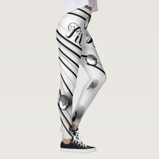 Personalisierte Schwarzweißspirale Leggings (Rechts)