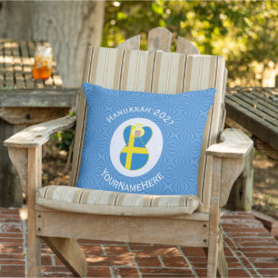 Personalisierte schwedische Engel-Hanukkah-Flagge Kissen