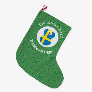Personalisierte schwedische Engel-Weihnachtsflagge Großer Weihnachtsstrumpf