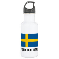 Personalisierte schwedische Flaggenwasserflaschen