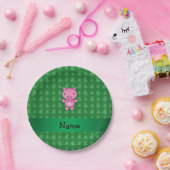 Personalisierte Schweinegrünbäume Pappteller (Party)