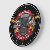 Personalisierte Schweißwerkschnecke Große Wanduhr (Winkel)