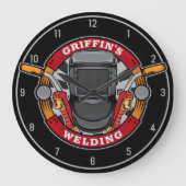 Personalisierte Schweißwerkschnecke Große Wanduhr (Vorderseite)