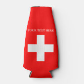 Personalisierte Schweiz-Flagge Schweiz Schweizer E Flaschenkühler (Vorderseite)