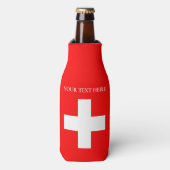 Personalisierte Schweiz-Flagge Schweiz Schweizer E Flaschenkühler (Flaschenvorderseite)