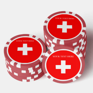 Personalisierte Schweiz-Flagge Schweiz Schweizer E Pokerchips