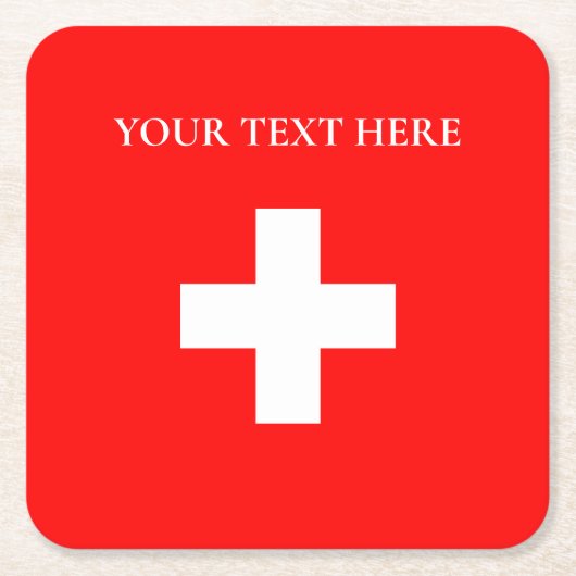 Personalisierte Schweiz-Flagge Schweiz Schweizer E Rechteckiger Pappuntersetzer (Vorderseite)