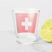 Personalisierte Schweiz-Flagge Schweiz Schweizer E Schnapsglas (Rückseite)