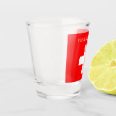 Personalisierte Schweiz-Flagge Schweiz Schweizer E Schnapsglas (Links)
