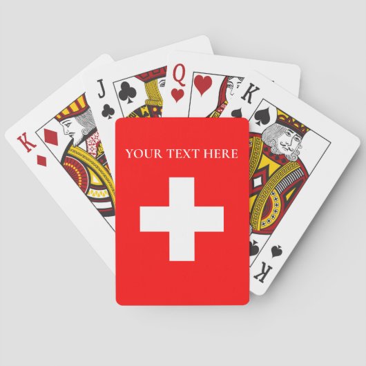 Personalisierte Schweiz-Flagge Schweiz Schweizer E Spielkarten (Rückseite)