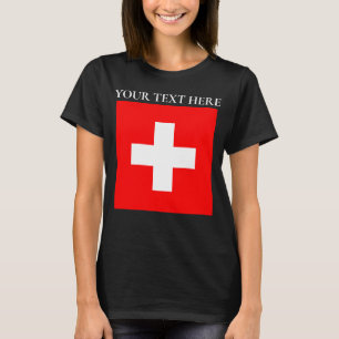 Personalisierte Schweiz-Flagge Schweiz Schweizer E T-Shirt