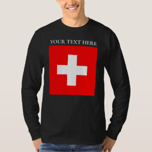 Personalisierte Schweiz-Flagge Schweiz Schweizer E T-Shirt