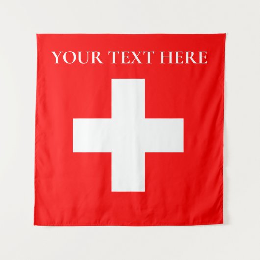 Personalisierte Schweiz-Flagge Schweiz Schweizer E Wandteppich (Vorderseite (Horizontal))