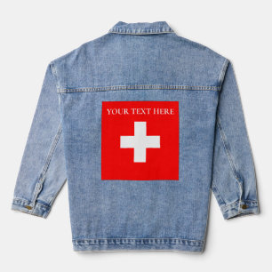 Personalisierte Schweiz Schweiz Schweiz Schweiz Eu Jeansjacke