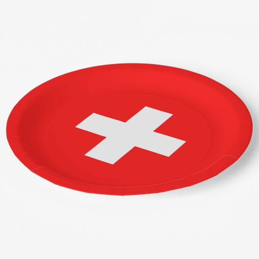Personalisierte Schweiz Schweiz Schweiz Schweiz Eu Pappteller (Schrägansicht)