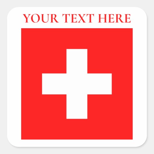 Personalisierte Schweiz Schweiz Schweiz Schweiz Eu Quadratischer Aufkleber (Vorderseite)