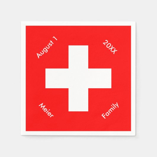 Personalisierte Schweiz Serviette (Vorderseite)
