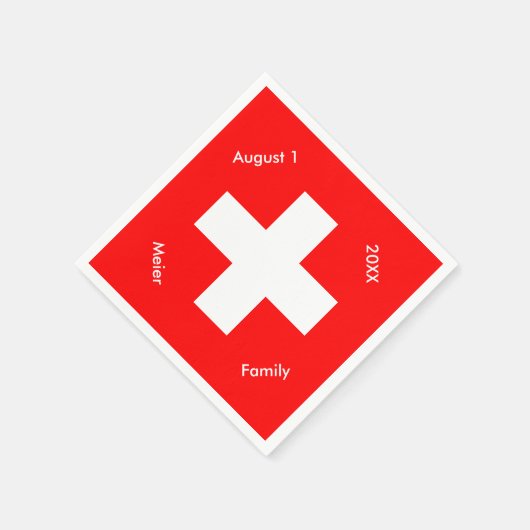 Personalisierte Schweiz Serviette (Ecke)