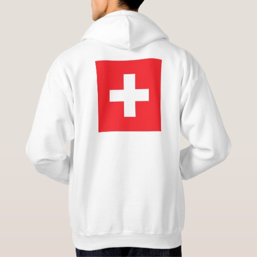 Personalisierte Schweizer Flagge Hoodie (Rückseite)