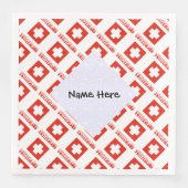 Personalisierte Schweizer Flagge Serviette (Vorderseite)