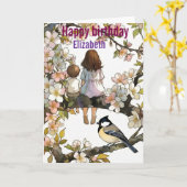 Personalisierte Schwester Blumen Wasserfarbe Gebur Karte (Gelbe Blume)