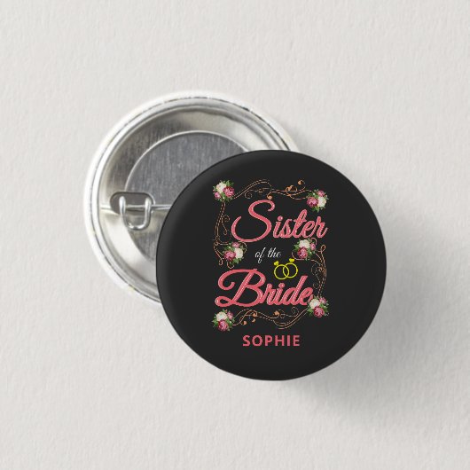 Personalisierte Schwester der Bachelorette Button (Vorne & Hinten)