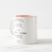 Personalisierte Schwester Tante Est Custom Year, B Zweifarbige Tasse (Vorderseite Links)